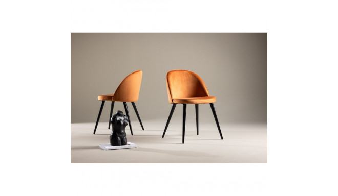 Söögitool POLAR, must/roostes oranž