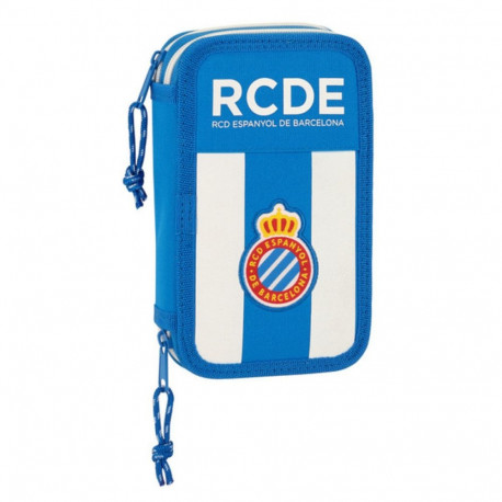 Kahekordne Pliiatsikarp RCD Espanyol Sinine Valge 12.5 x 19.5 x 4 cm (28 Tükid, osad)