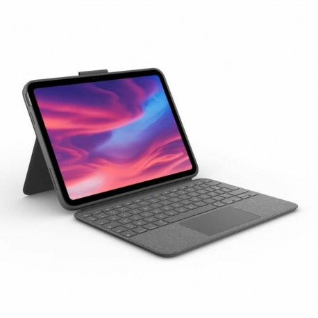 Bluetooth Klaviatuur, millel on Tahvelarvuti Tugi Logitech Combo Touch Hall Prantsuse AZERTY
