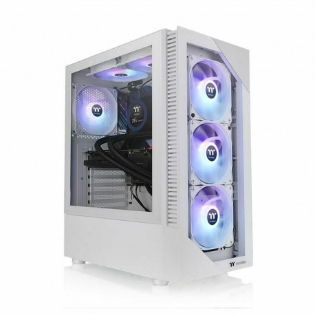 ATX Semi-tower Korpus THERMALTAKE View 200 TG Snow ARGB Valge