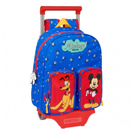 Ratastega koolikott Mickey Mouse Clubhouse Good day Sinine 28 x 34 x 10 cm