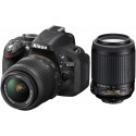 Nikon D5200 + 18-55mm VR + 55-200mm VR Kit, black