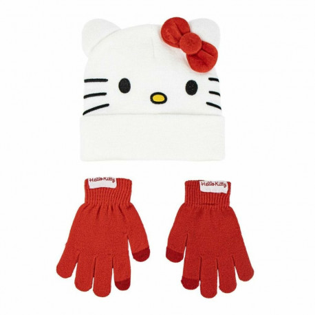 Mütsid ja kindad Hello Kitty Valge 2 Tükid, osad