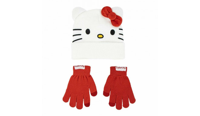 Hat & Gloves Hello Kitty White 2 Pieces