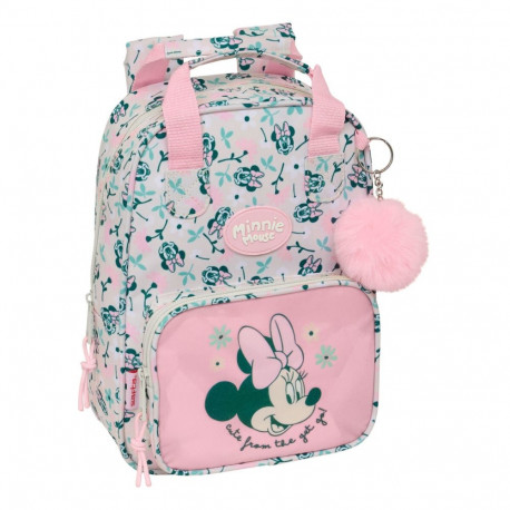 School Bag Minnie Mouse Minty Pink 20 x 28 x 8 cm