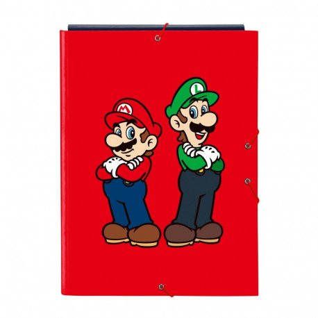 Ring binder Super Mario Mamma mia Red Navy Blue A4 26 x 33.5 x 2.5 cm