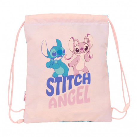 Backpack with Strings Lilo & Stitch Ohana Blue Pink 26 x 34 x 1 cm