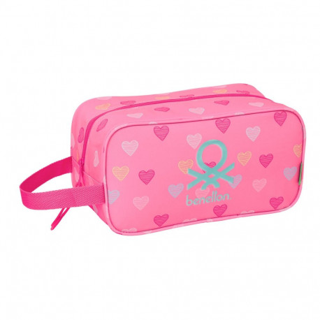 Travel Slipper Holder Benetton Heart Pink 29 x 15 x 14 cm