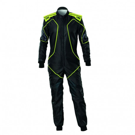Racing jumpsuit OMP KS-3X 46 Yellow Black fluoride