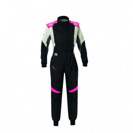 Racing jumpsuit OMP FIRST EVO ELLE MY2025 46 Black Fuchsia