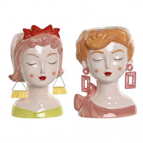 Lillepott Home ESPRIT Mitmevärviline Dolomite chica 16 x 14 x 26 cm (2 Ühikut)