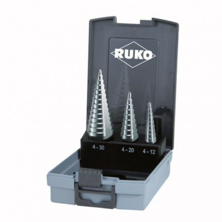 Spool set RUKO 101326RO Steel High speed steel (HSS) Step drill bit 3 Pieces