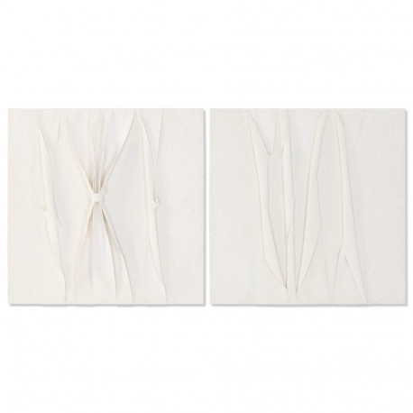 Kangas Home ESPRIT Valge Abstraktne Skandinaavia 60 x 3,5 x 60 cm (2 Ühikut)