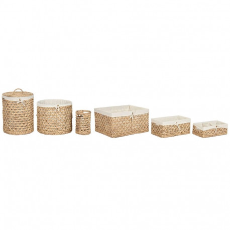 Decorative box Home ESPRIT Natural Water hyacinth Tropical