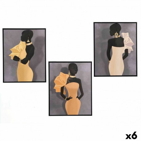 Kangas Gift Decor Kollane Must Hall 40 x 3 x 50 cm (6 Ühikut)