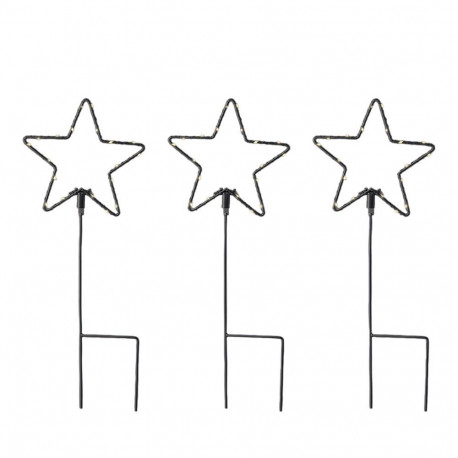 Set of LED garden stakes Lumineo Christmas Stars Ø 15 x 42,5 cm MicroLED 3 Pieces