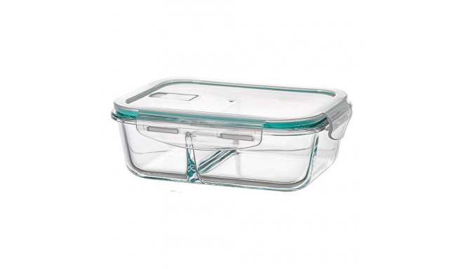 Lunch box Ovenza 1040 ml Transparent Silicone Borosilicate Glass Rectangular