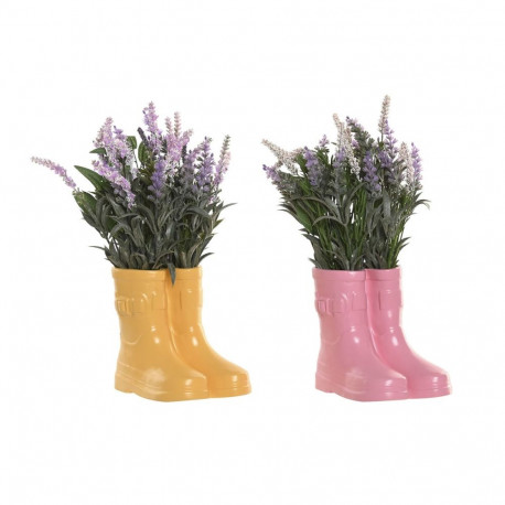 Decorative Plant Home ESPRIT Ceramic Polyethylene 23 X 25,5 X 39 CM (2 Units)