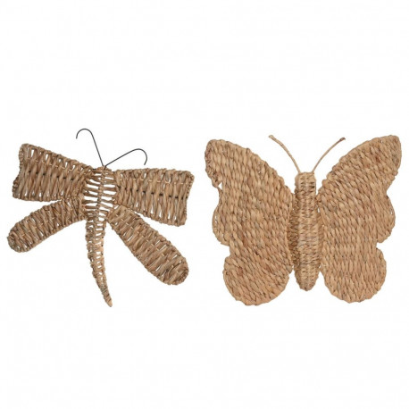 Seinakaunistus Home ESPRIT Naturaalne Shabby Chic 44 X 4 X 46 CM (2 Ühikut)