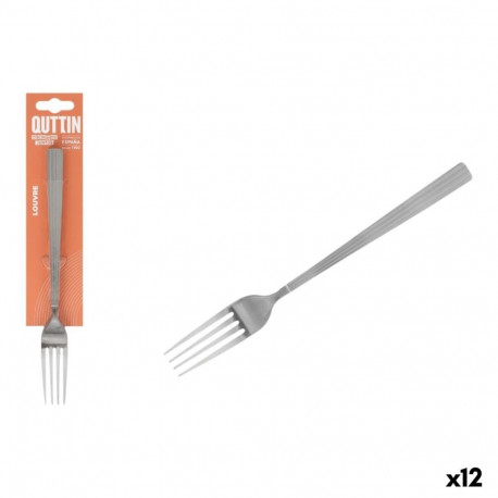 Fork Set Quttin LOUVRE Silver 2 mm 21 x 2,4 cm 3 Pieces (12 Units)