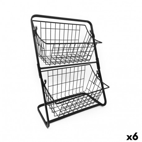 Puuviljakauss Confortime Must Metall 28 x 18 x 39 cm (6 Ühikut)