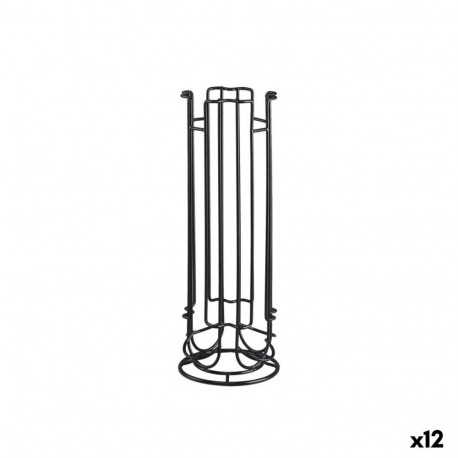 Coffee Capsule Organiser Quttin Black Iron 11,5 x 33 cm (12 Units)