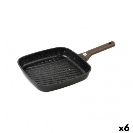 Grill pan Quttin LEATHER Brown Black Cast aluminium 28 x 28 cm (6 Units)