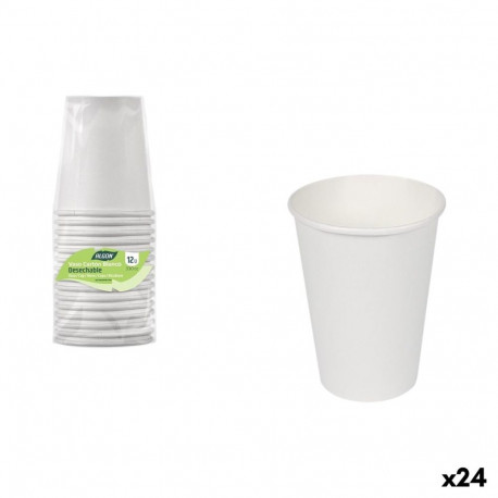 Set of glasses Algon White Cardboard 330 ml 12 Pieces (24 Units)