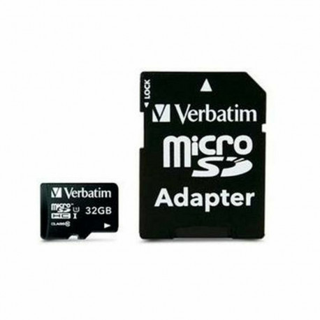 Micro SD Memory Card with Adaptor Verbatim 44082 32 GB