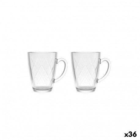 Piece Coffee Cup Set La Mediterránea Naira Diamond Transparent 2 Pieces (36 Units)