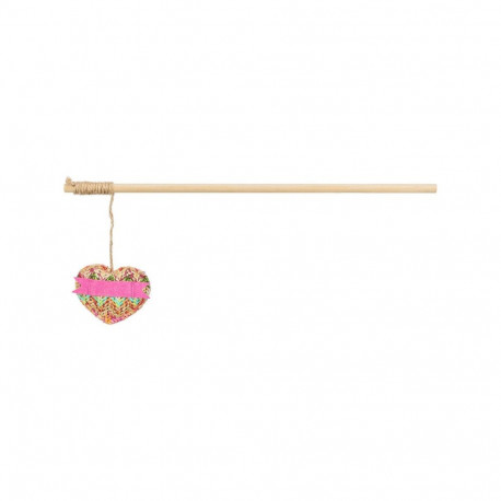 Cat toy Trixie Pink Polyester Wood Heart