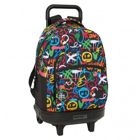 School Rucksack with Wheels Safta Colors 33 x 45 x 22 cm Graffitti