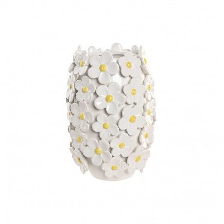 Vase Home ESPRIT Yellow White Ceramic Shabby Chic 18 x 18 x 27 cm