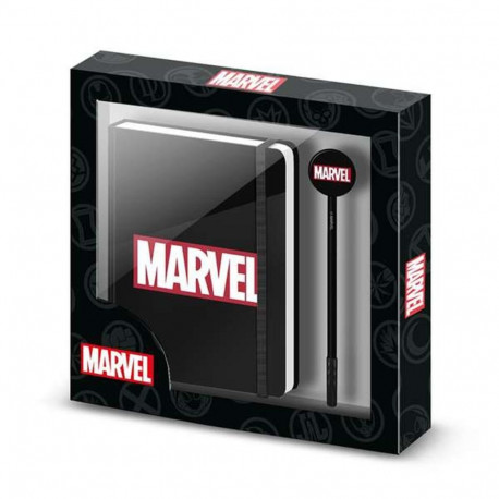 Päevik aksessuaaridega Marvel Must 22,4 X 2,2 X 23,2 cm