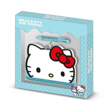 Diary with accessories Hello Kitty Blue 24 x 23 x 2,5 cm
