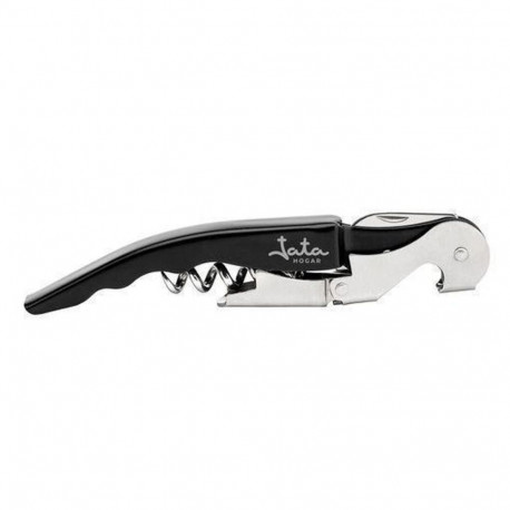 Bottle Opener with Corkscrew JATA Black Stainless steel