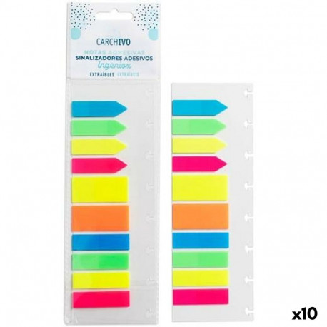 Sticky Notes Carchivo Multicolour 10 x 20 mm (10 Units)