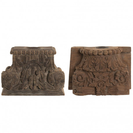 Candleholder Home ESPRIT Teak 26 x 26 x 30 cm (2 Units)