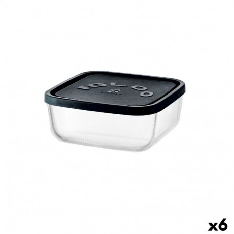 Katlakivi eraldamise kassett Borgonovo Igloo lines Must Läbipaistev Klaas 3,2 L (6 Ühikut)