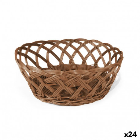 Bread Basket My Bar RATTAN polypropylene Oval 26 x 20 x 8 cm (24 Units)