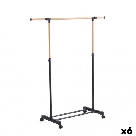 Extendable Coat Rack Inde Brown Black 145 x 43 x 90 cm (6 Units)