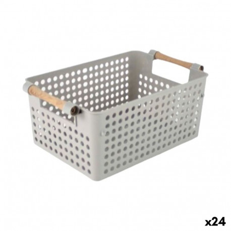Multi-purpose basket Confortime Wood polypropylene (24 Units)