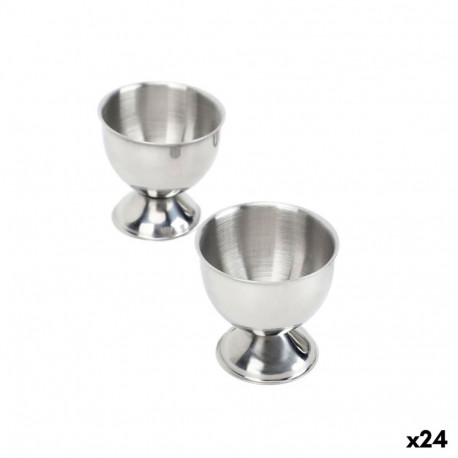 Egg cup Quttin Silver Steel 4,8 x 4,5 cm (2 Pieces) (24 Units)