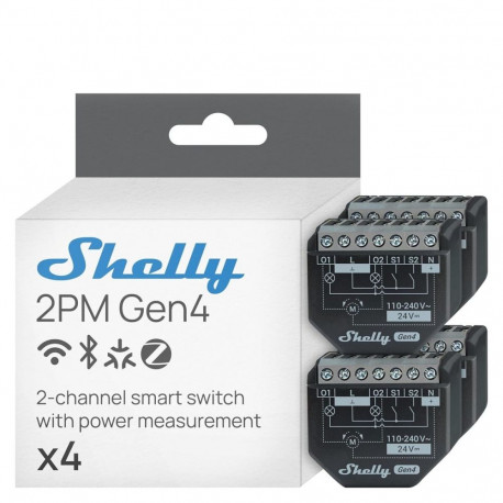 Smart Plug Shelly SHELLY 2PM GEN4 X4 Wi-Fi 230 V 10 A (4 Units)