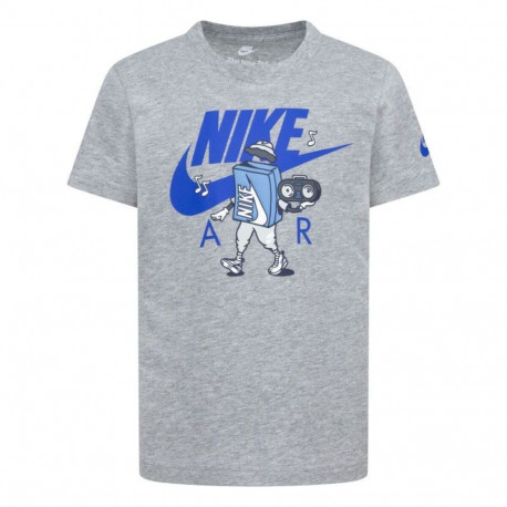 Child's Short Sleeve T-Shirt Nike Air Boxy Light grey - 7 Years