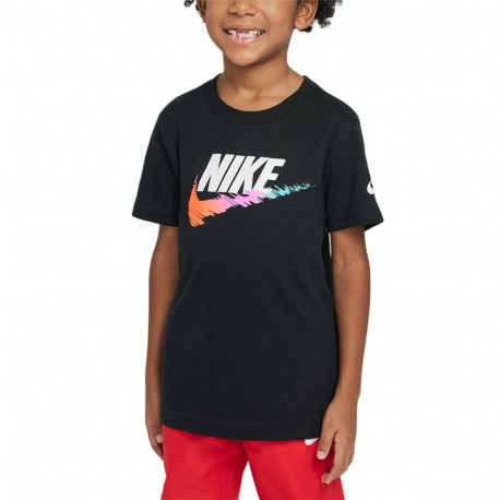 Child's Short Sleeve T-Shirt Nike Brandmark Swoosh Black - 4-5 Years