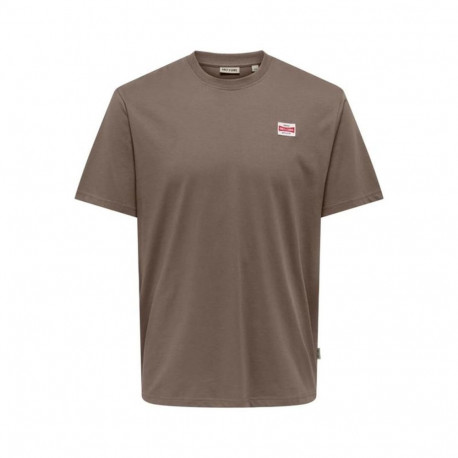 Lühikeste varrukatega T-särk, meeste Only & Sons Onsdawson Reg Ss Vd Falcon Helepruun - S