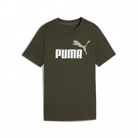 Laste Lühikeste varrukatega T-särk Puma Essentials 2 Color No.1 Log Oliiv - 13-14 aastat
