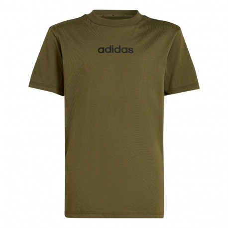 Child's Short Sleeve T-Shirt Adidas Lin 160 Black Khaki