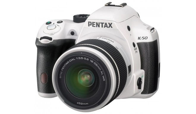 Pentax K-50 + 18-55mm WR Kit, white